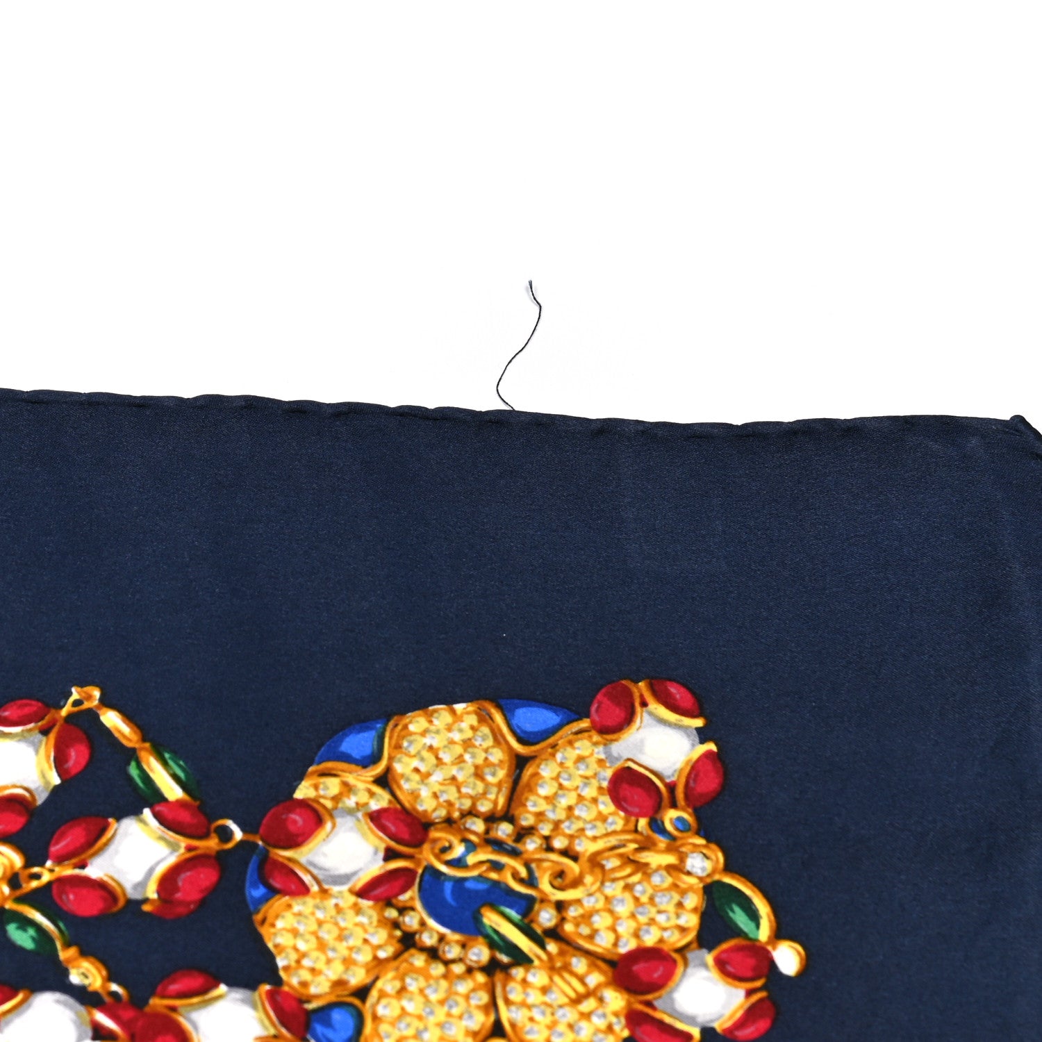Chanel Silk Floral Scarf Blue 4 of 5