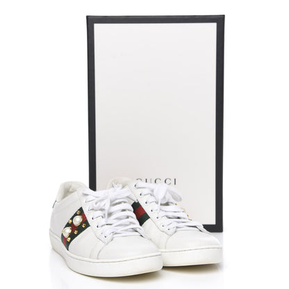 Gucci Calfskin Web Pearl Studded Womens Ace Sneakers 36.5 White 13 of 13