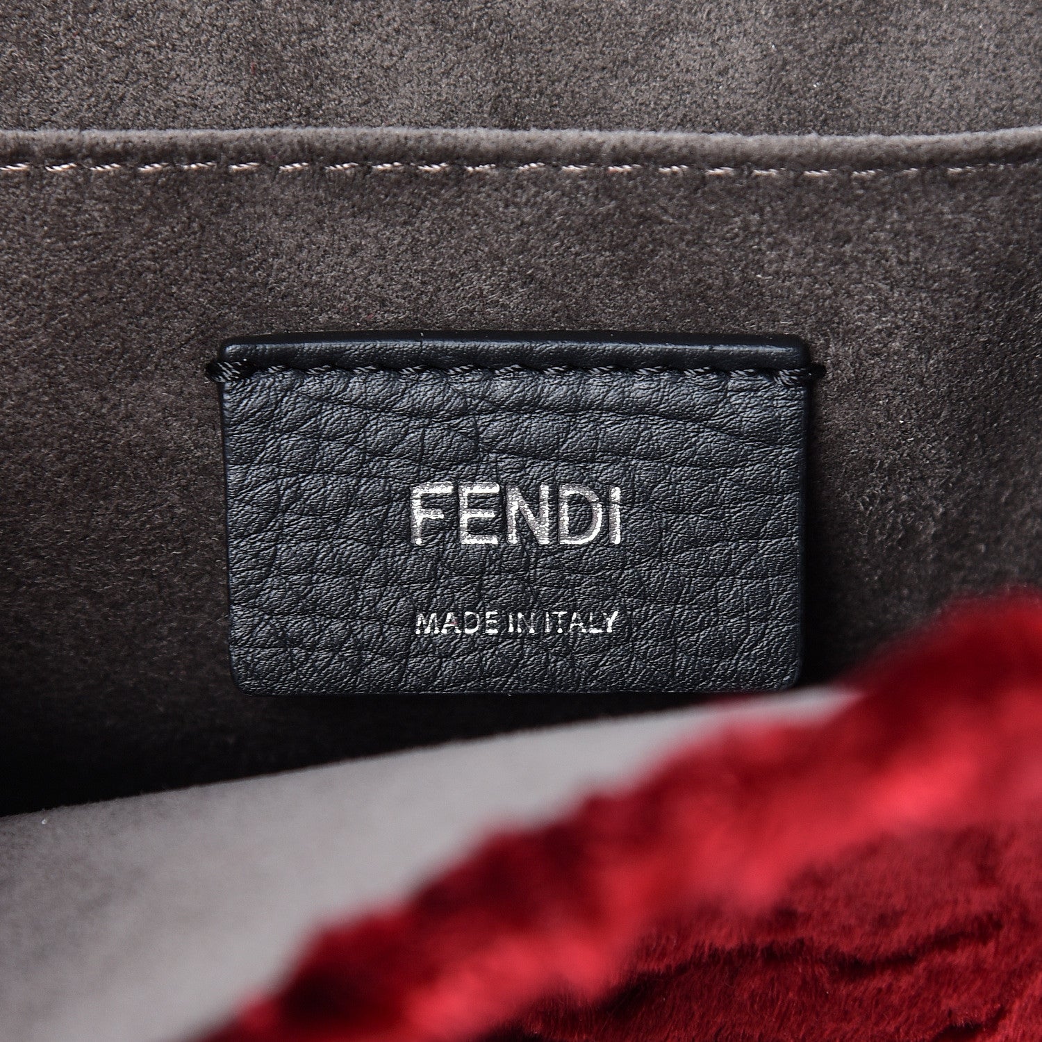 Fendi Velluto Astrakan Vitello Dolce F is Fendi Kan I Shoulder Bag Rosso 6 of 10