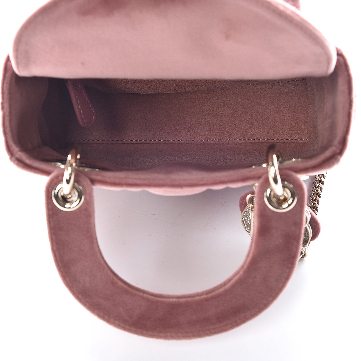 Christian Dior Velvet Mini Lady Dior Pink 5 of 11