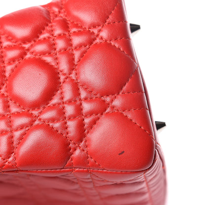 Christian Dior Lambskin Cannage Medium Lady Dior Red 10 of 12