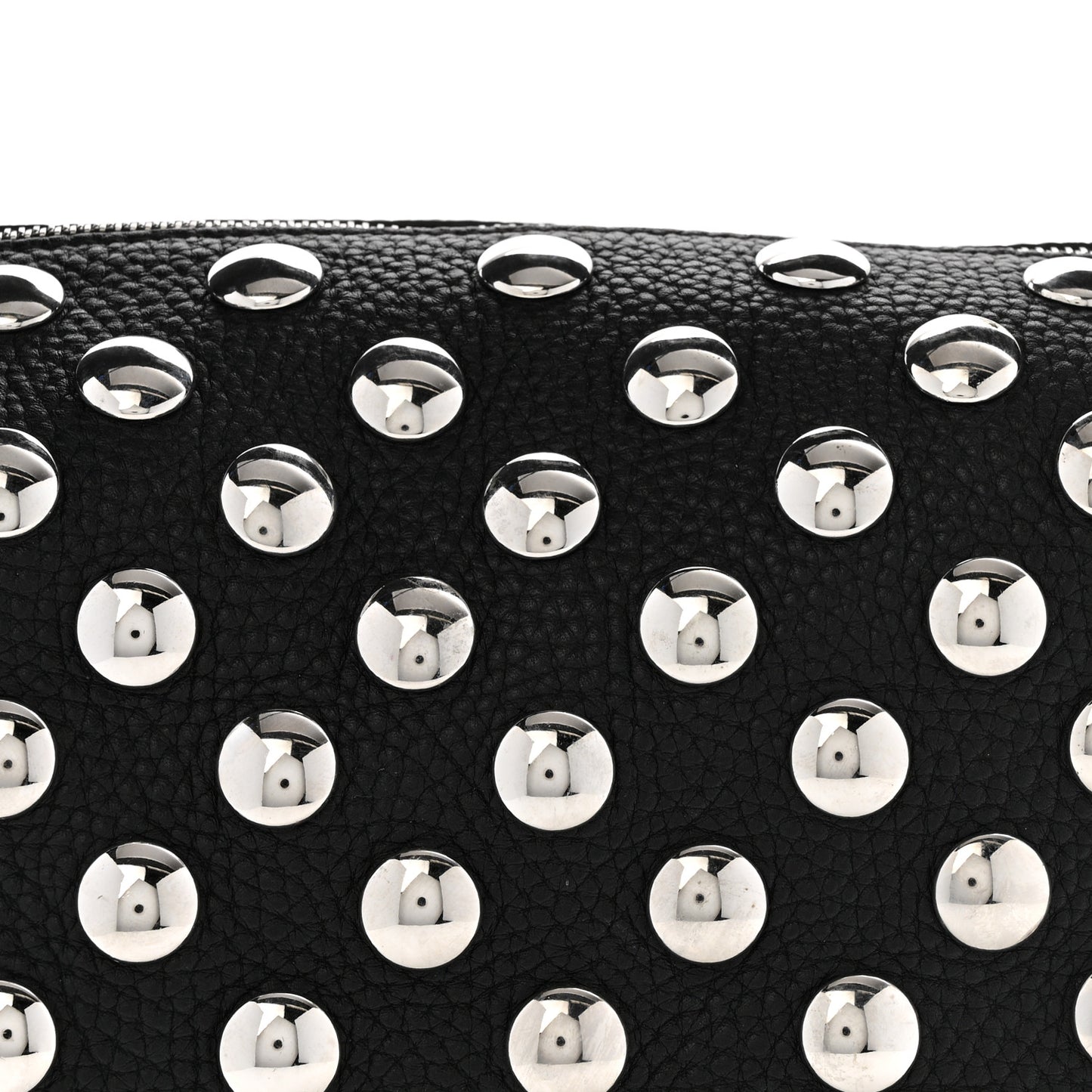 Pebbled Sport Calfskin Studded Elena Black