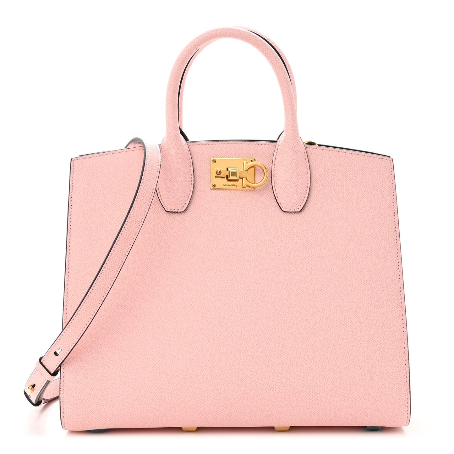 Hammered Calfskin Medium The Studio Box Bag Pink