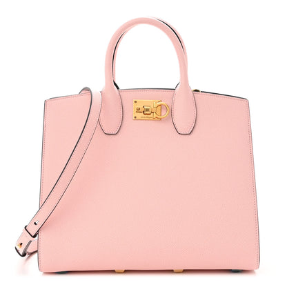 Salvatore Ferragamo Hammered Calfskin Medium The Studio Box Bag Pink 1 of 9