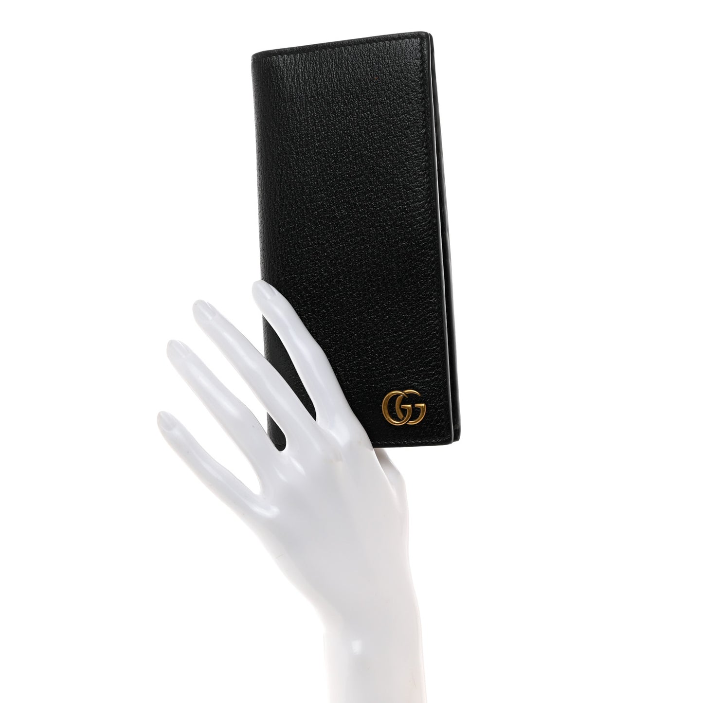 Calfskin Boar Effect GG Marmont Long Wallet Black
