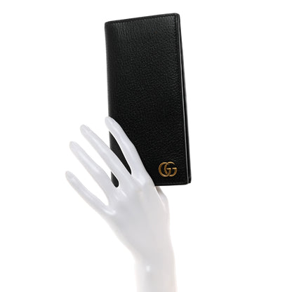 Gucci Calfskin Boar Effect GG Marmont Long Wallet Black 2 of 7