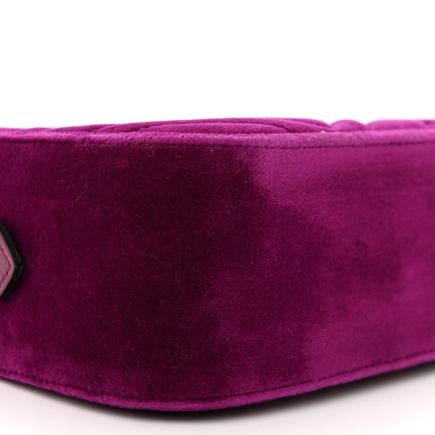 Gucci Velvet Matelasse Small GG Marmont Chain Shoulder Bag Fuchsia Violet Cyclamen 9 of 11