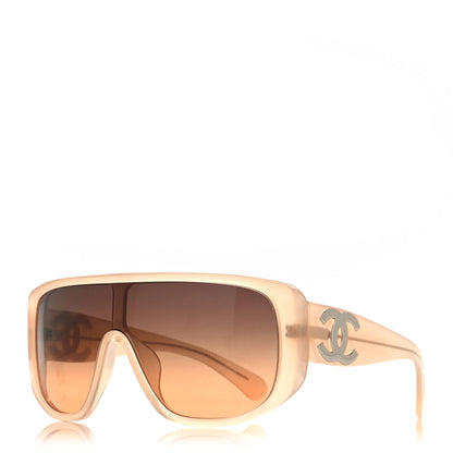 Chanel Transparent Acetate Shield Sunglasses 5495 Light Pink 1 of 7