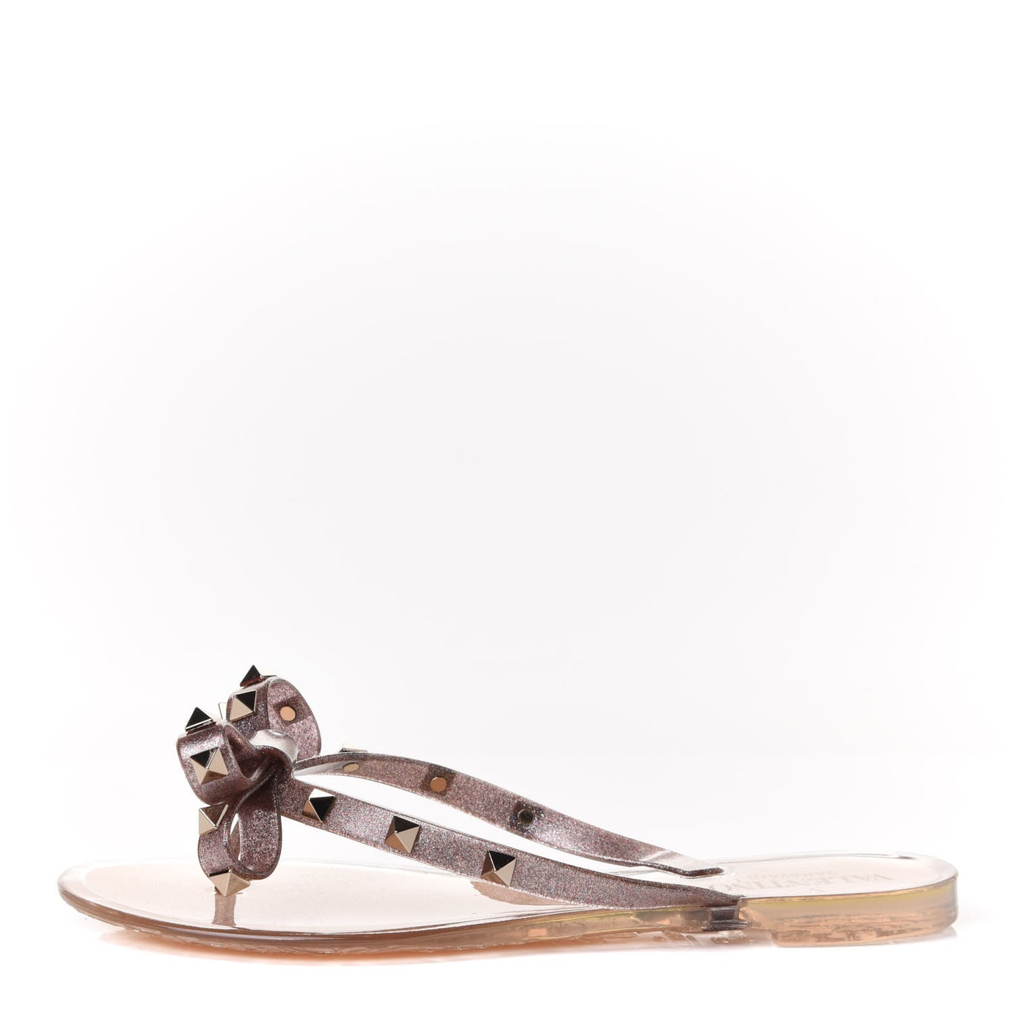 PVC Jelly Glitter Rockstud Bow Thong Sandals 36 Multicolor