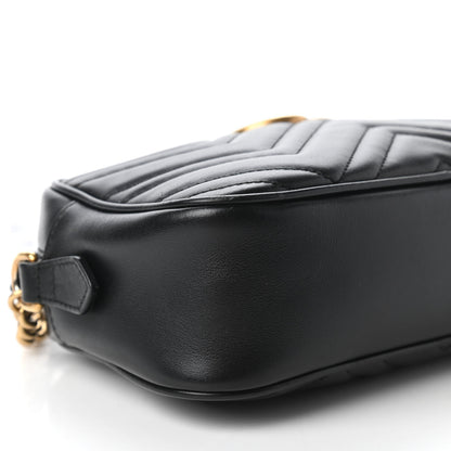 Gucci Calfskin Matelasse Small GG Marmont Chain Shoulder Bag Black 6 of 11