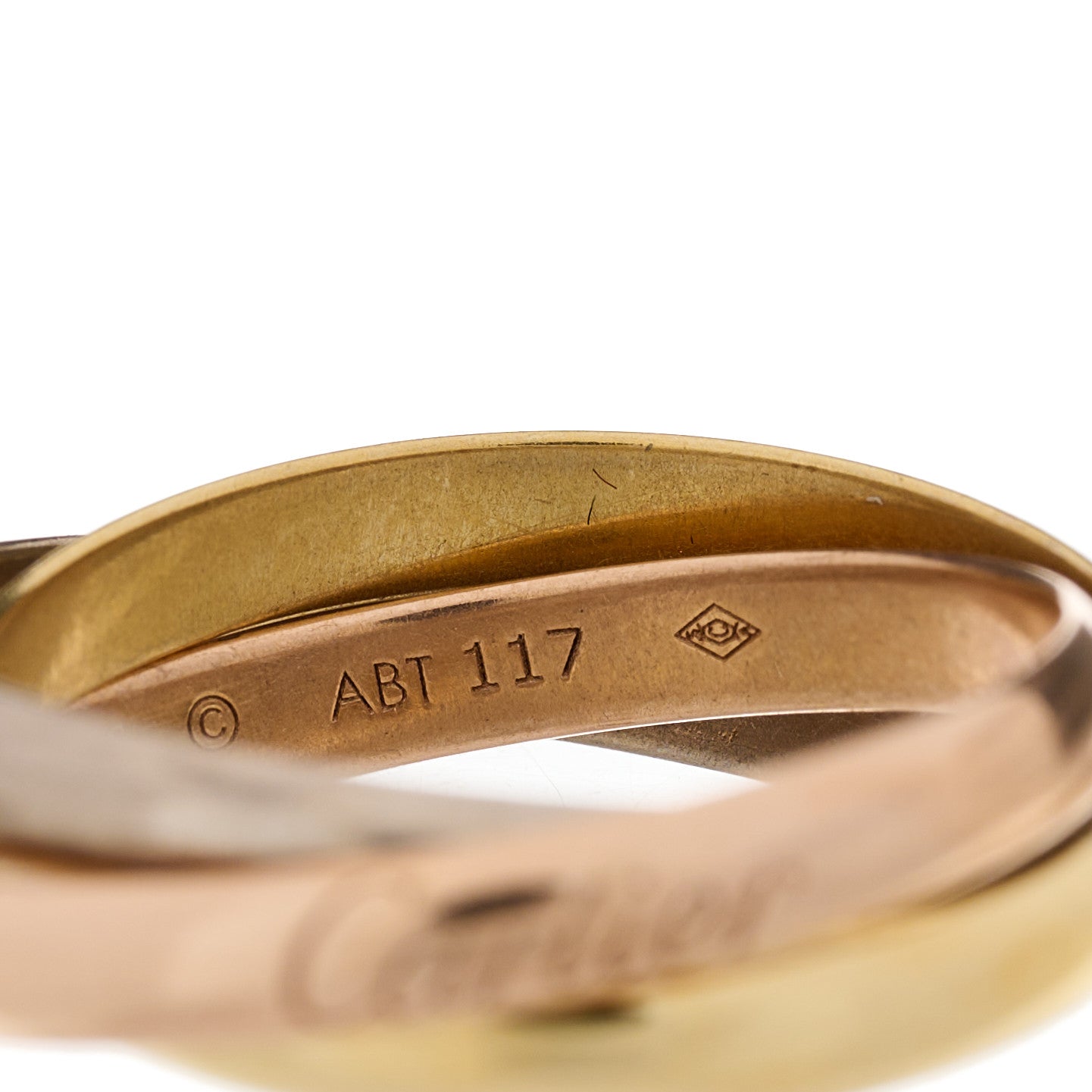 Cartier 18K Pink Yellow White Gold Small Trinity Ring 54 6.75 4 of 6
