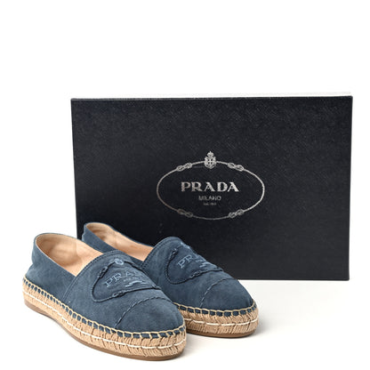 Prada Denim Logo Espadrilles 36.5 Blue 10 of 10