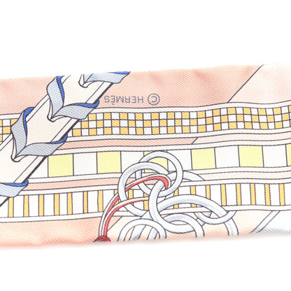 Hermes Silk Brides et Gris Twilly Rose Poudre Bleu Gris 4 of 4