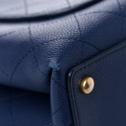 Chanel Grained Calfskin Stitched Flap Navy Blue 11 of 13