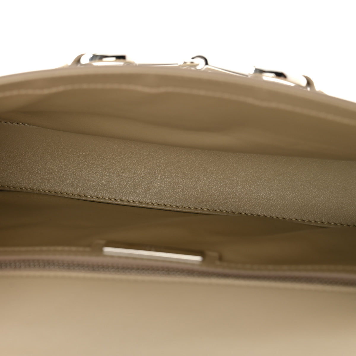 Glossy Calfskin Medium Ristretto Horsebit Flap Shoulder Bag Beige
