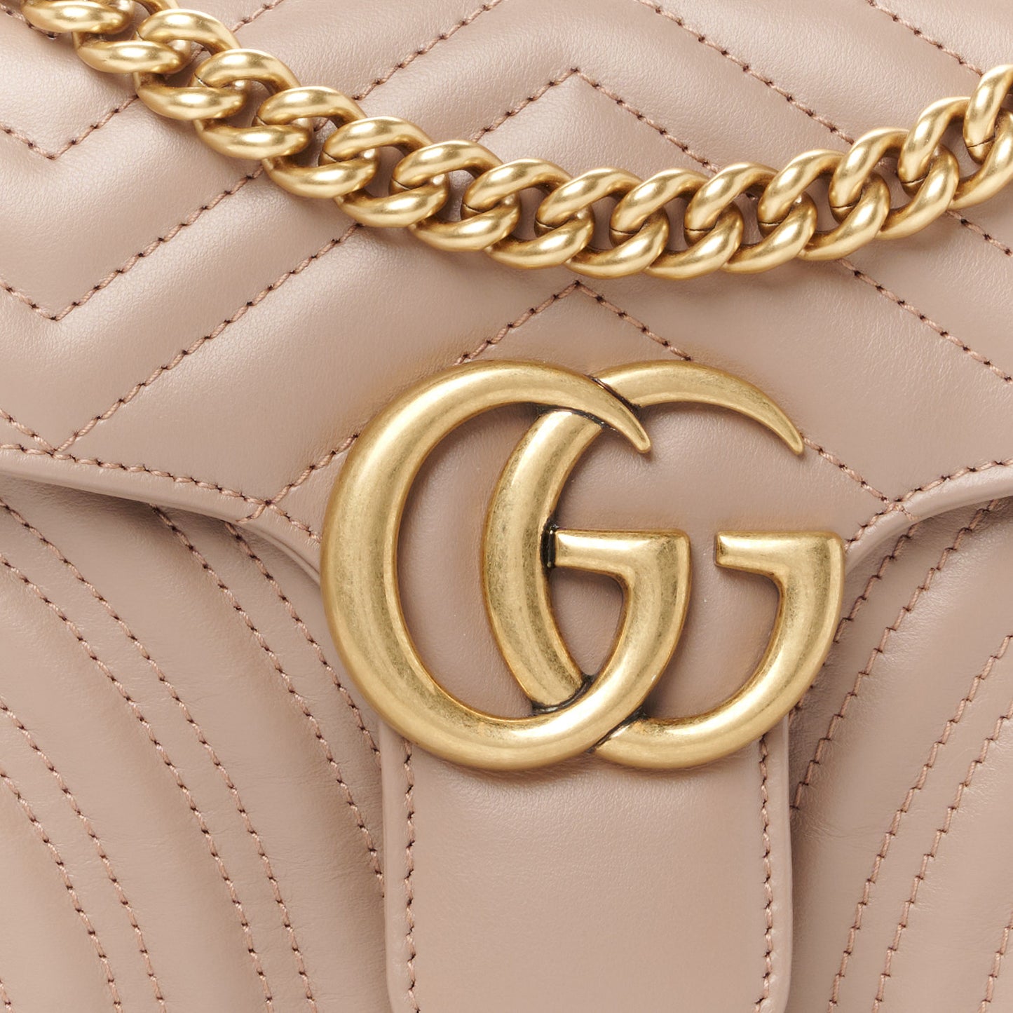 Calfskin Matelasse Small GG Marmont Shoulder Bag Porcelain Rose