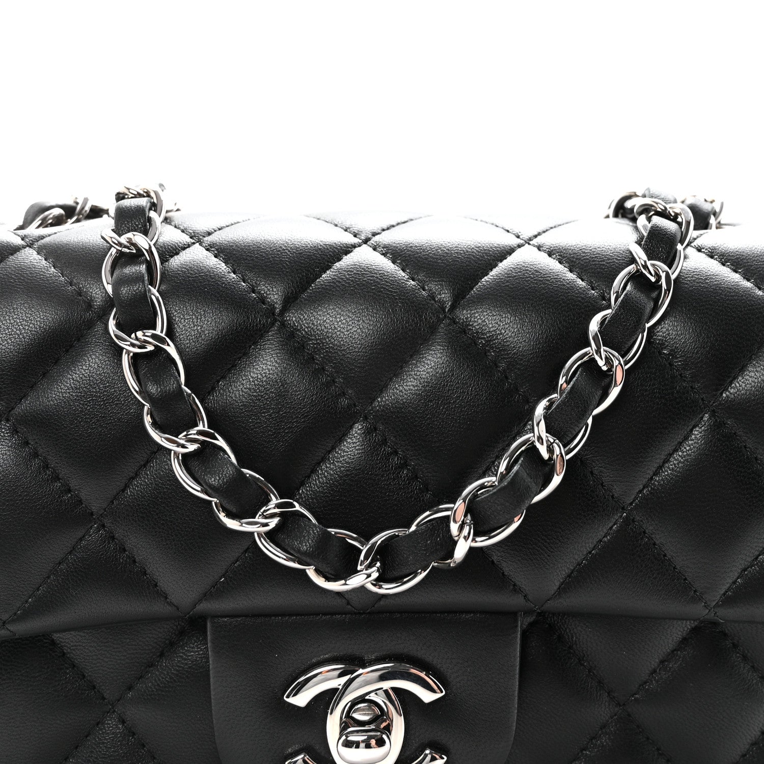Chanel Lambskin Quilted Mini Rectangular Flap Black 8 of 10