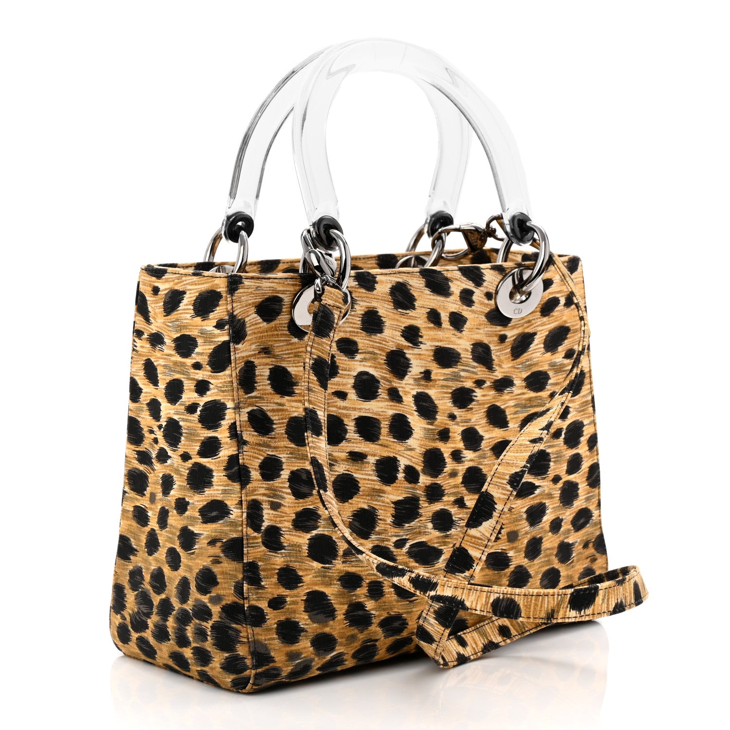 Christian Dior Canvas Leopard Print Medium Lady Dior 3 of 10