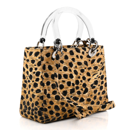Christian Dior Canvas Leopard Print Medium Lady Dior 3 of 10