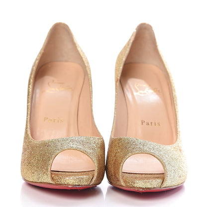 Christian Louboutin Mini Glitter Flo 100 Pumps 37.5 Gold 2 of 13