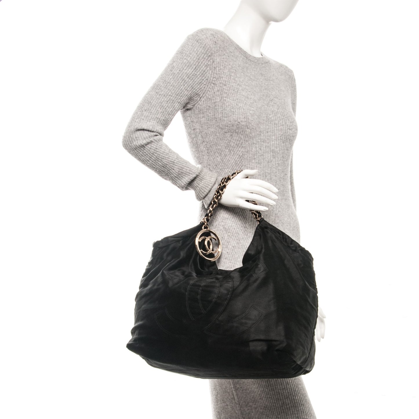 Satin XL Coco Cabas Black