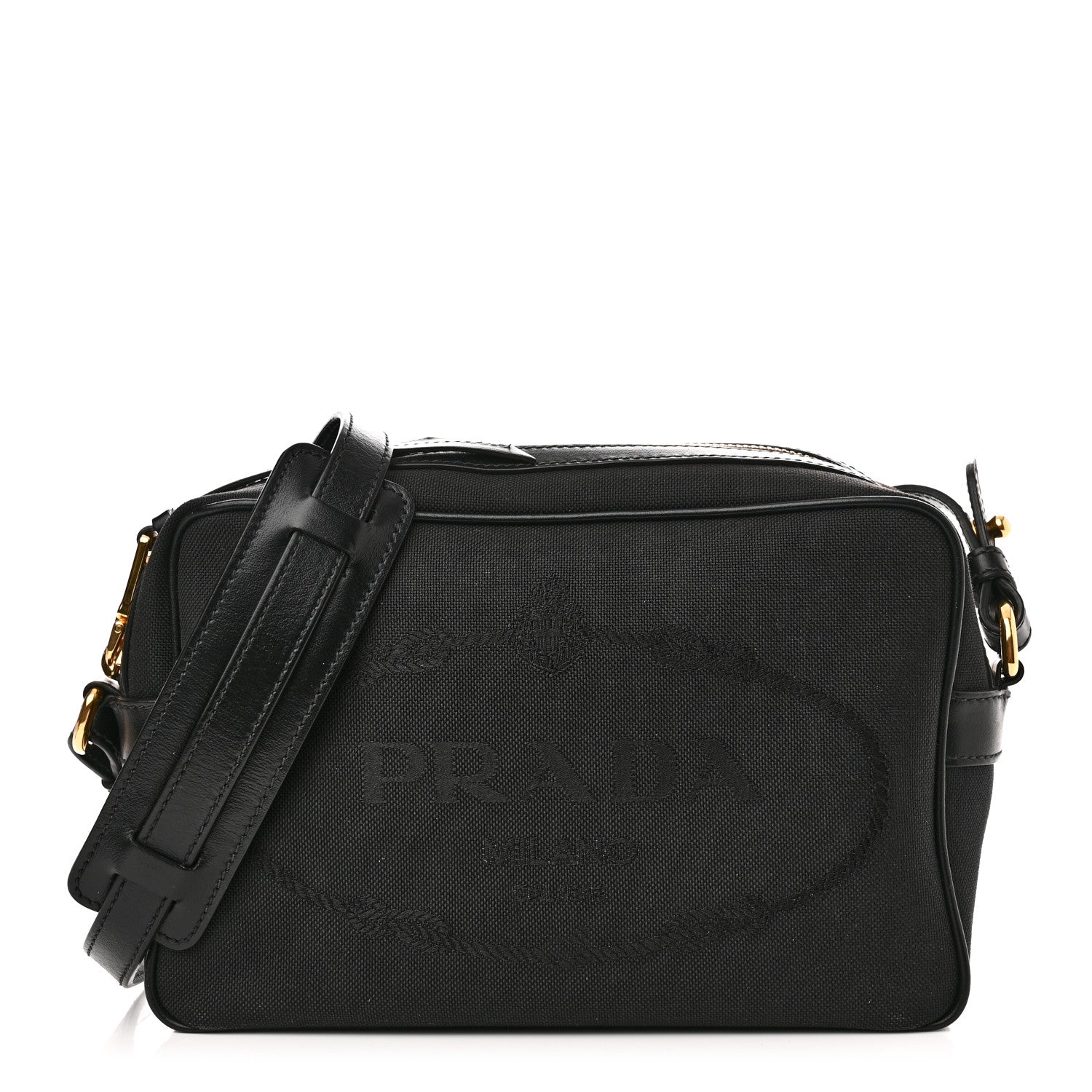 Prada Jacquard Logo Camera Bag Black 1 of 10