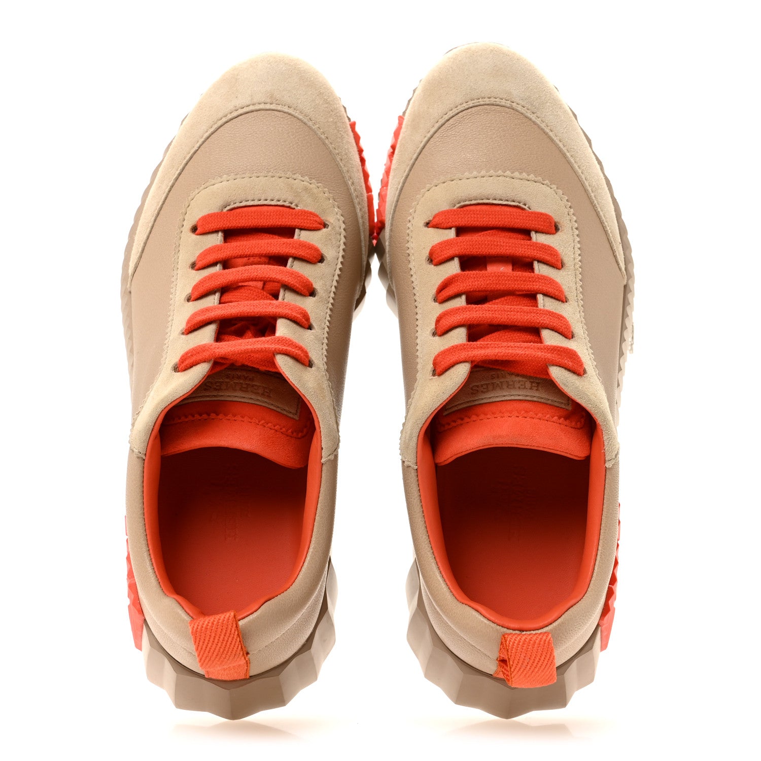 Hermes Goatskin Suede Bouncing Sneakers 36.5 Beige Sarrasin Sanguine 2 of 11