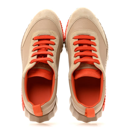 Hermes Goatskin Suede Bouncing Sneakers 36.5 Beige Sarrasin Sanguine 2 of 11