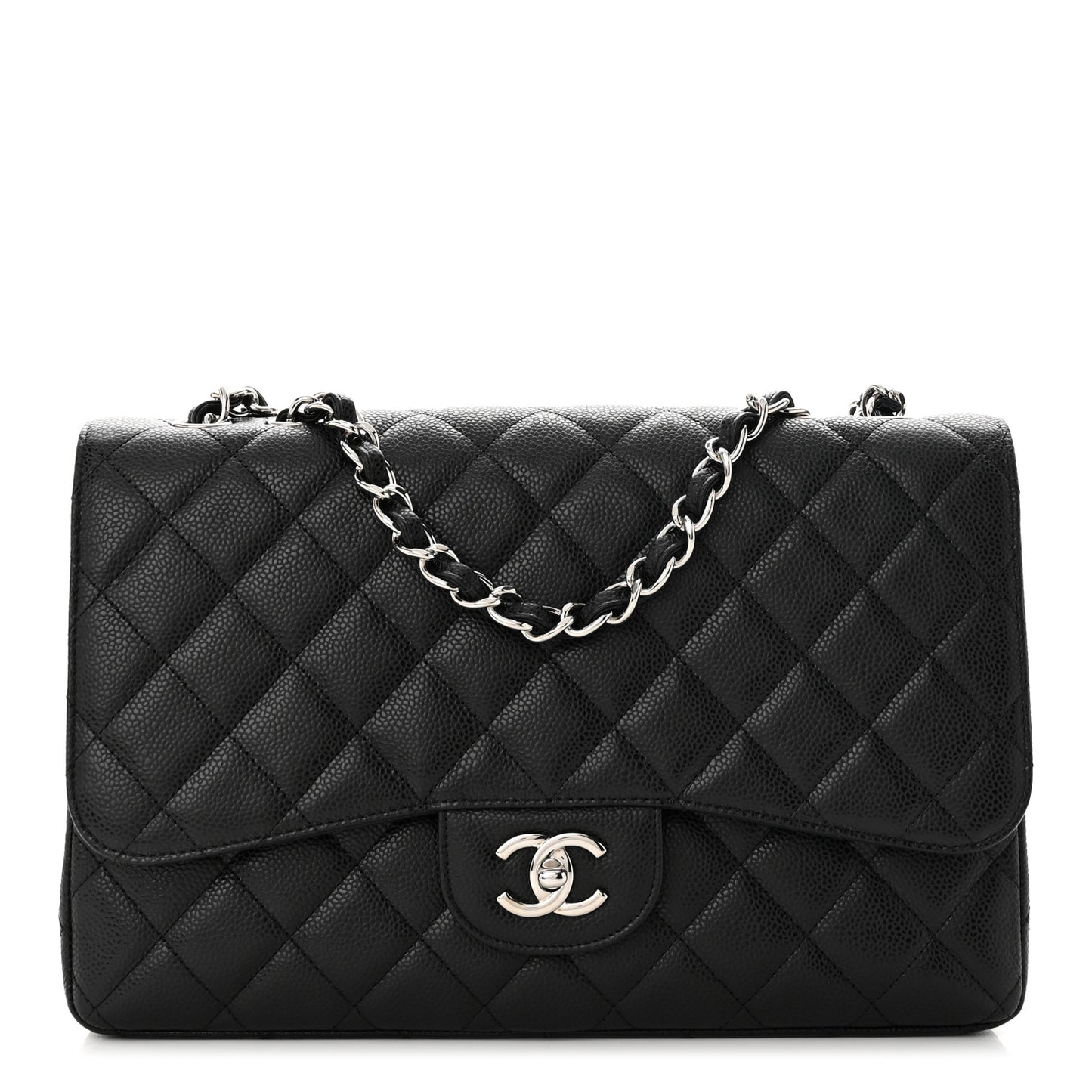 Caviar Quilted Jumbo Single Flap Black