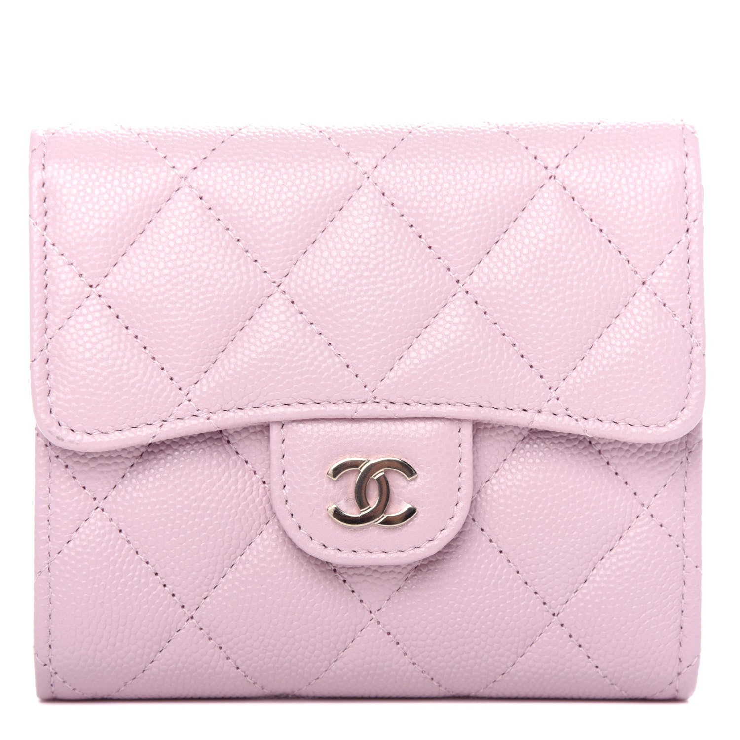 Chanel Caviar Quilted Compact Flap Wallet Light Pink 1 of 9