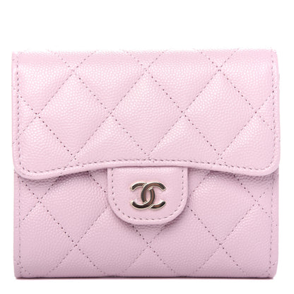 Chanel Caviar Quilted Compact Flap Wallet Light Pink 1 of 9