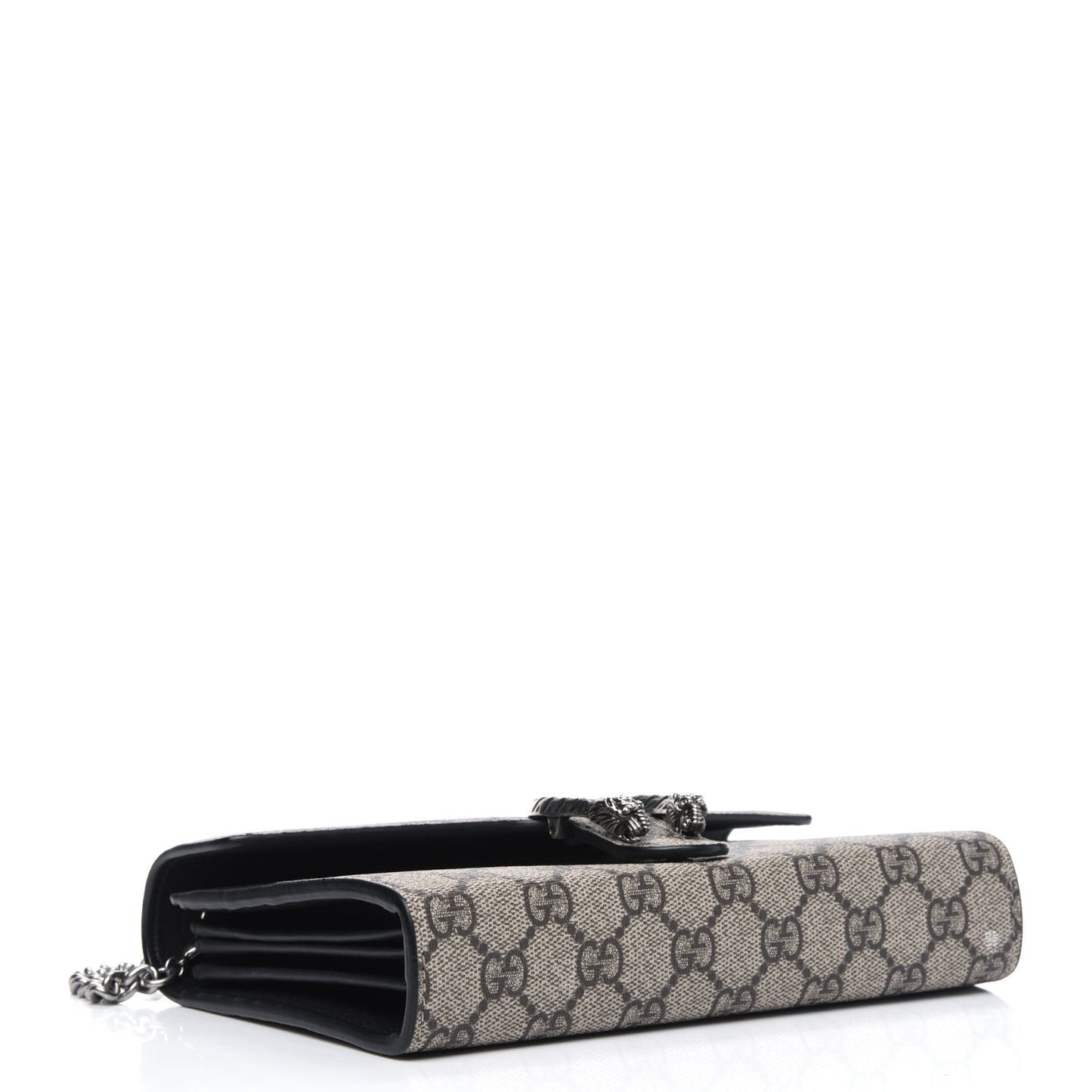 GG Supreme Monogram Mini Dionysus Chain Wallet Beige Black
