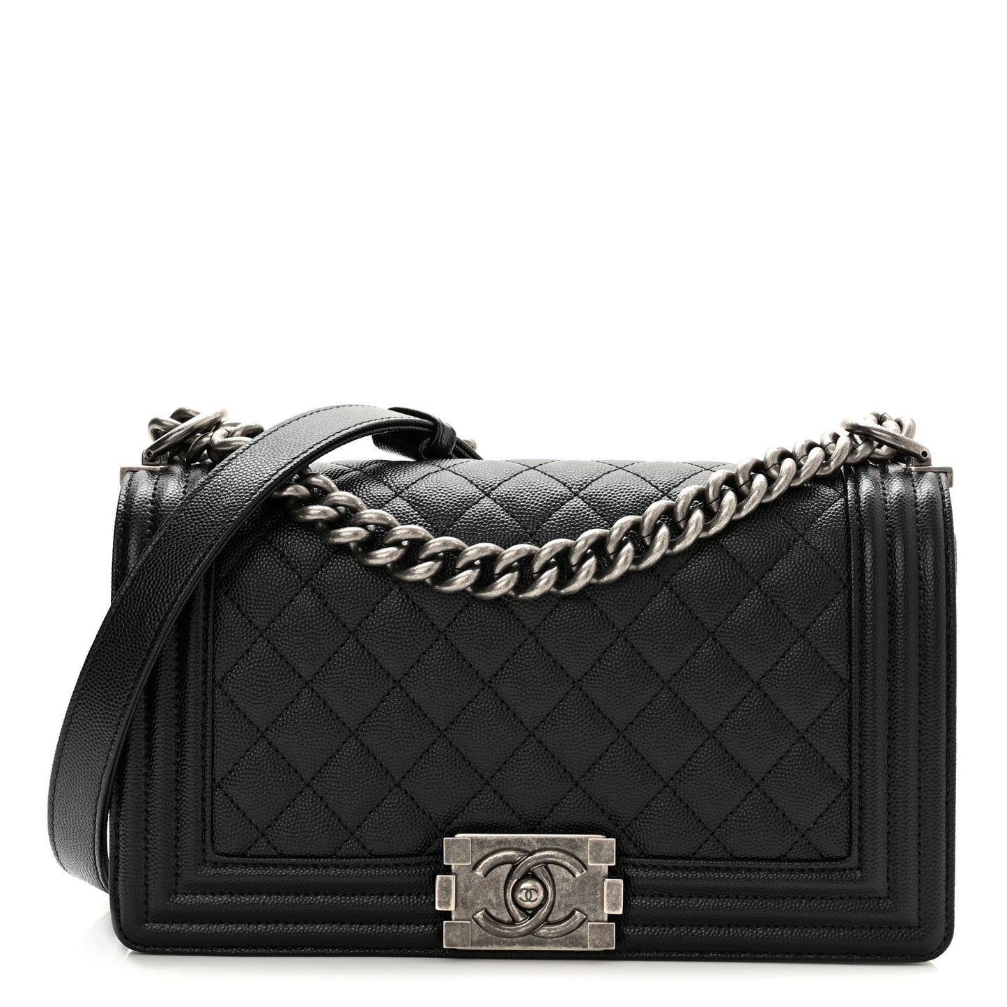Caviar Quilted Medium Boy Flap Black