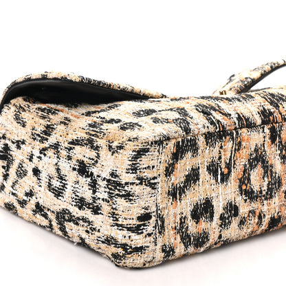 Chanel Tweed Mixed Fibers Leopard Print Souplissimo Maxi Flap Brown Black White 18 of 21