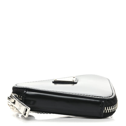 Prada Spazzolato Mini Triangle Chain Crossbody Pouch Black 4 of 8
