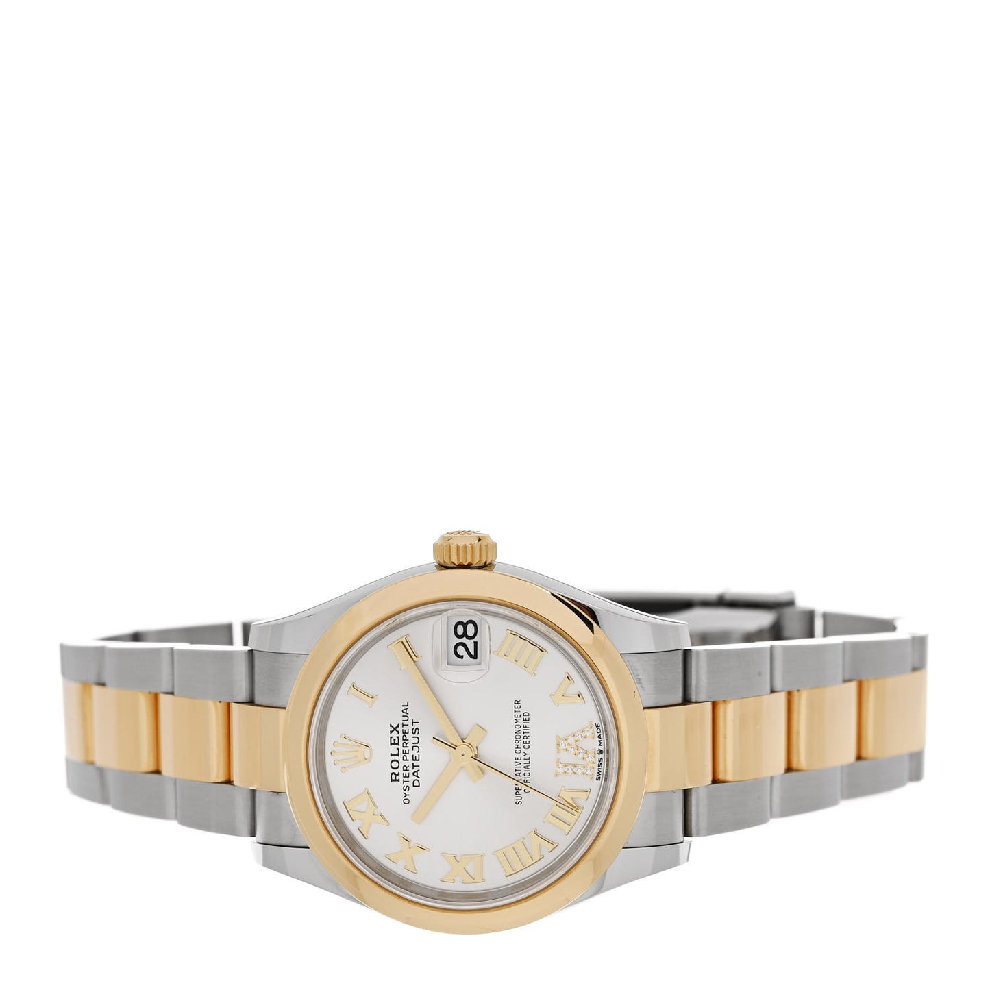 Stainless Steel 18K Yellow Gold Diamond 31mm Oyster Perpetual Datejust Watch Silver Roman 278243