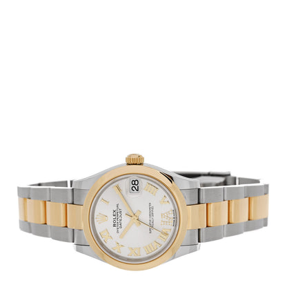 Rolex Stainless Steel 18K Yellow Gold Diamond 31mm Oyster Perpetual Datejust Watch Silver Roman 278243 2 of 5