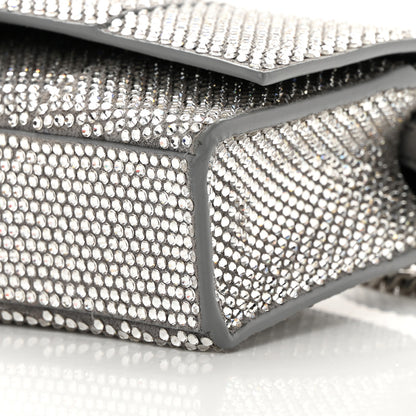 Balenciaga Strass Suede Hourglass Chain Bag Smoke Grey Crystal 10 of 16