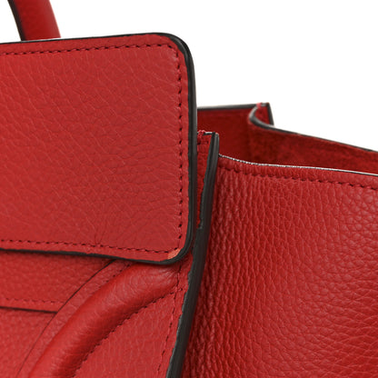 Celine Drummed Calfskin Mini Luggage Coquelicot 13 of 13