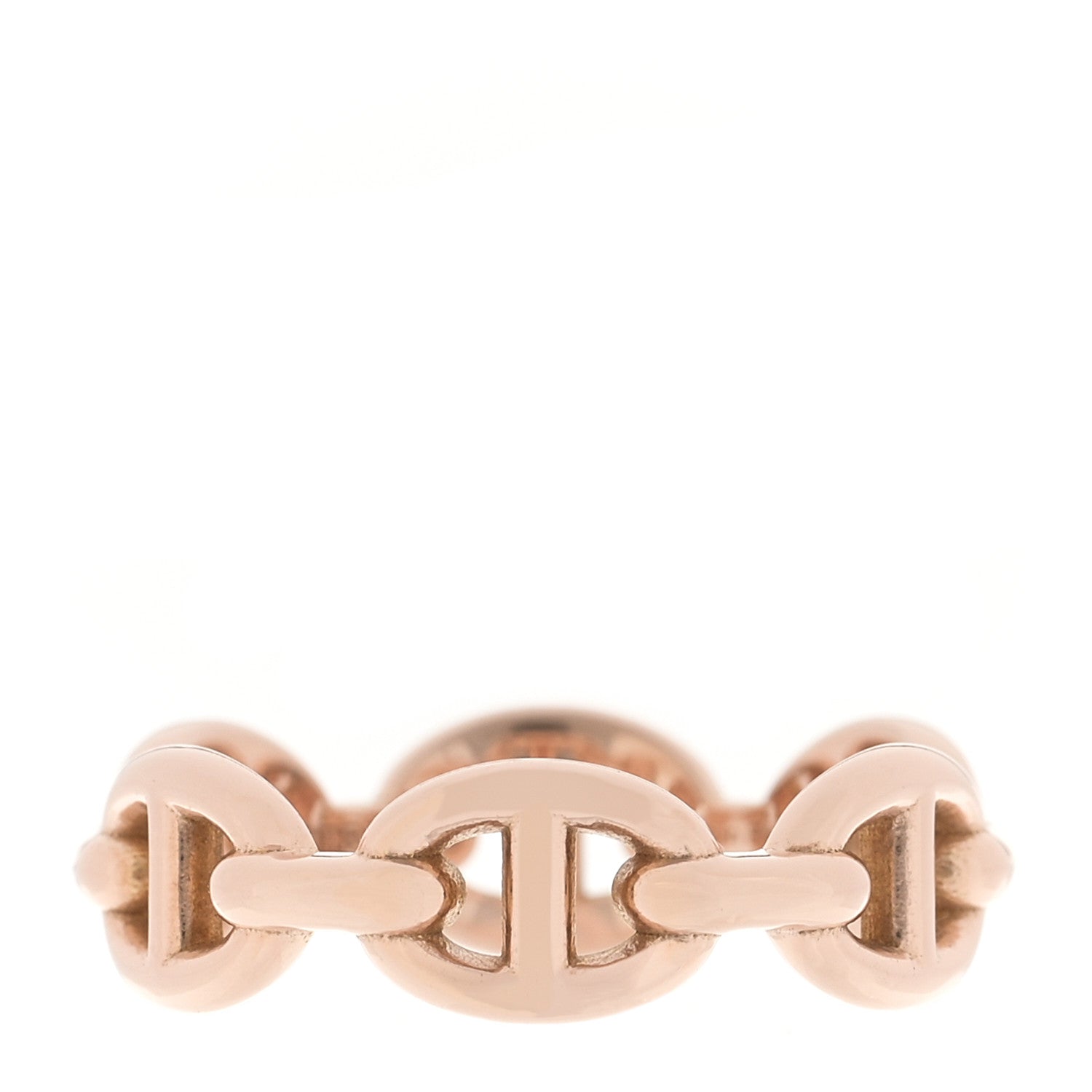 Hermes 18K Rose Gold PM Chaine d'Ancre Enchainee Ring 51 5.75 1 of 5