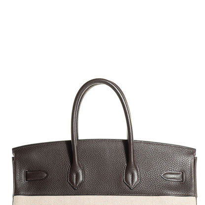 Hermes Toile Togo Birkin 35 Chocolate 25 of 31