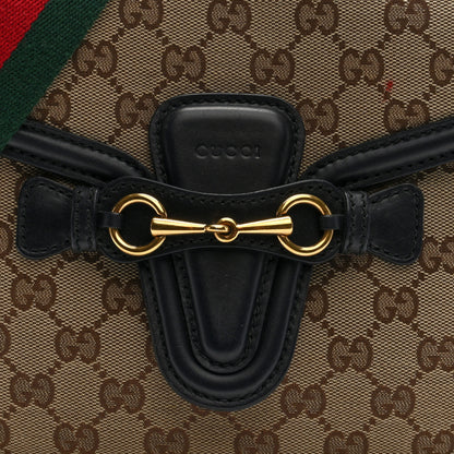 Gucci Monogram Ruinart Calfskin Medium Lady Web Shoulder Bag Beige Ebony Black 9 of 12