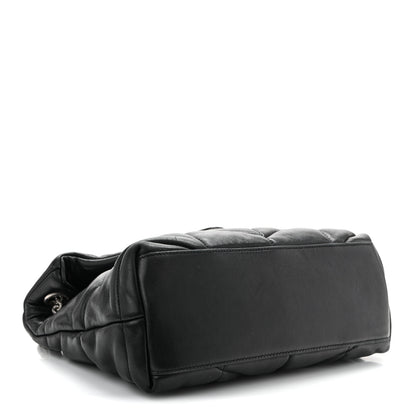 Saint Laurent Lambskin Quilted Small Loulou Puffer Monogram Chain Satchel Black 4 of 10
