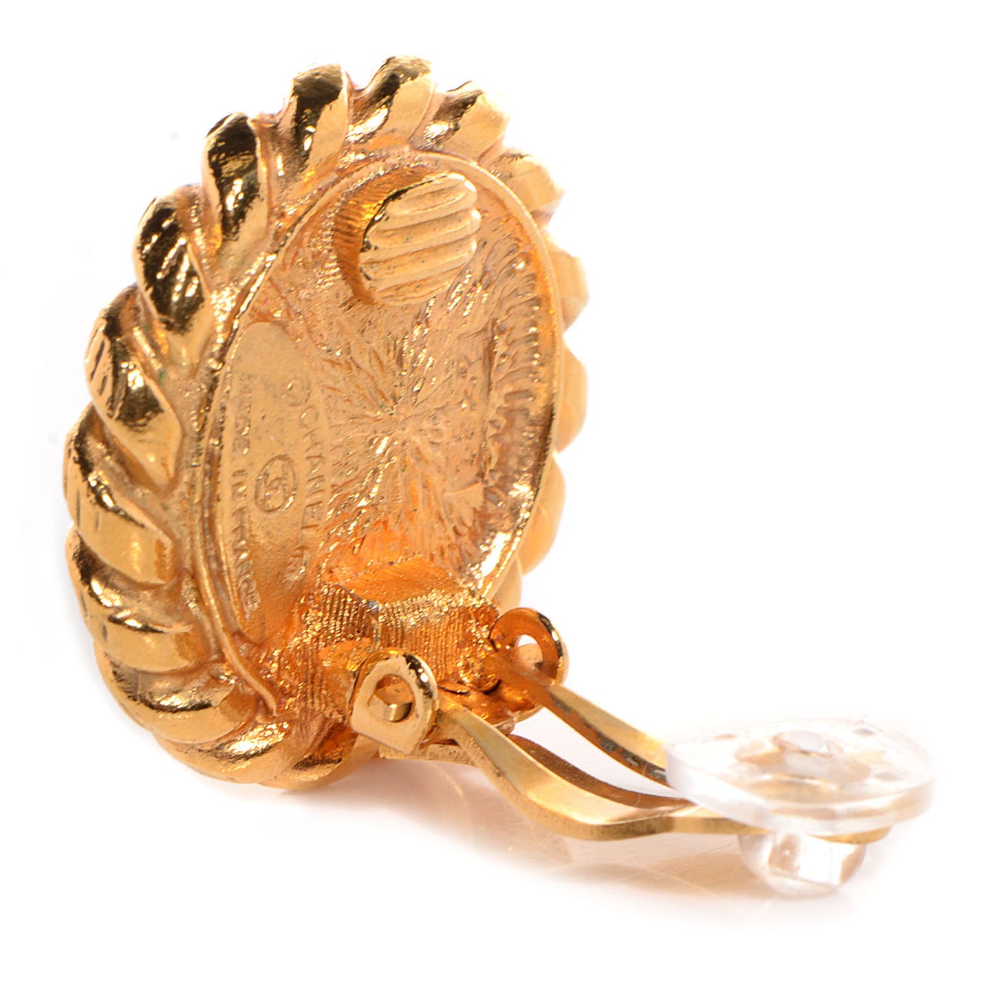 Pearl CC Clip On Earrings Gold