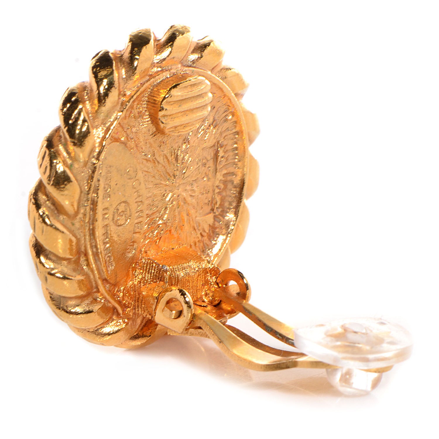 Chanel Pearl CC Clip On Earrings Gold 4 of 4