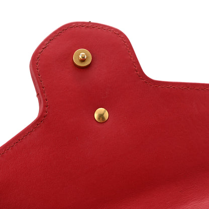 Gucci Calfskin Matelasse GG Marmont Chain Wallet Hibiscus Red 13 of 15