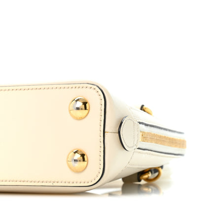 Gucci Boarded Plutone Calfskin Mini Horsebit 1955 Top Handle Bag Mystic White 10 of 13