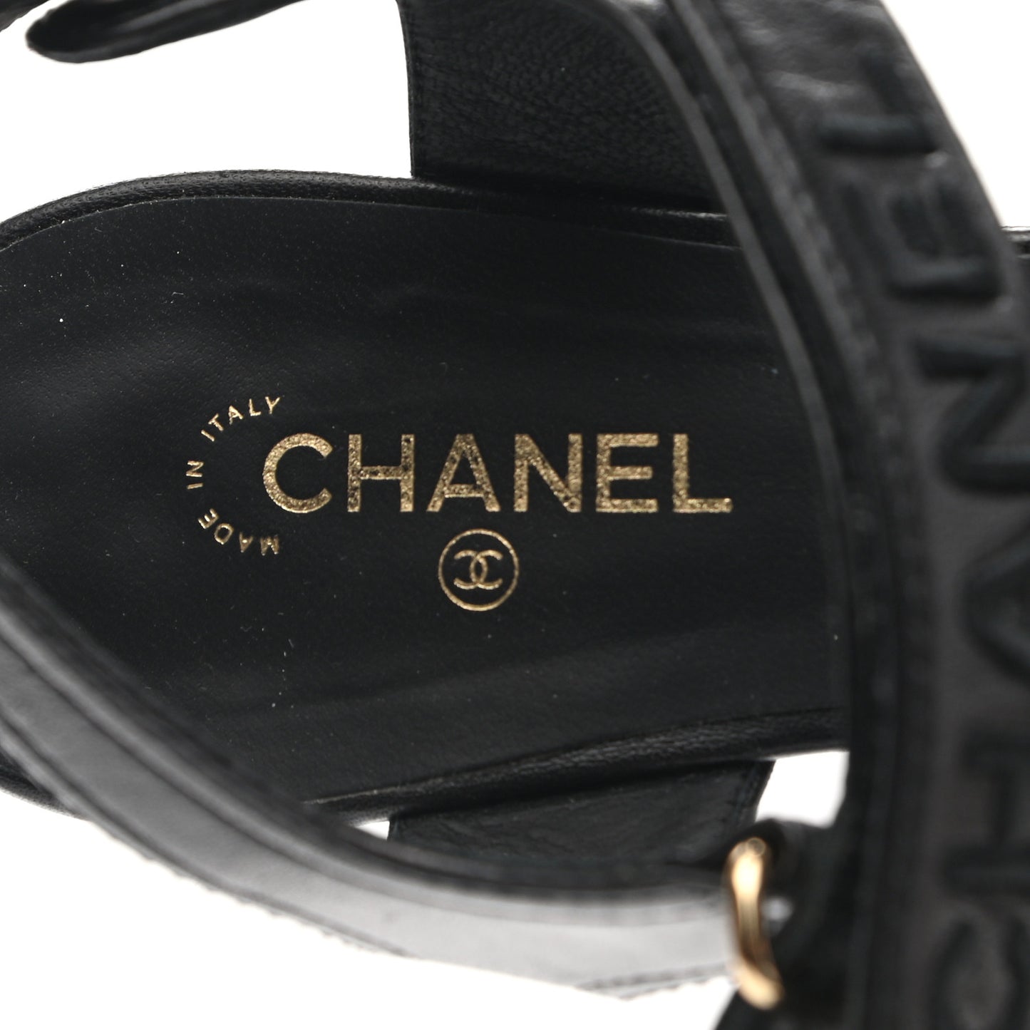 Lambskin Logo CC Turnlock Sandals 40 Black