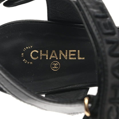 Chanel Lambskin Logo CC Turnlock Sandals 40 Black 7 of 15