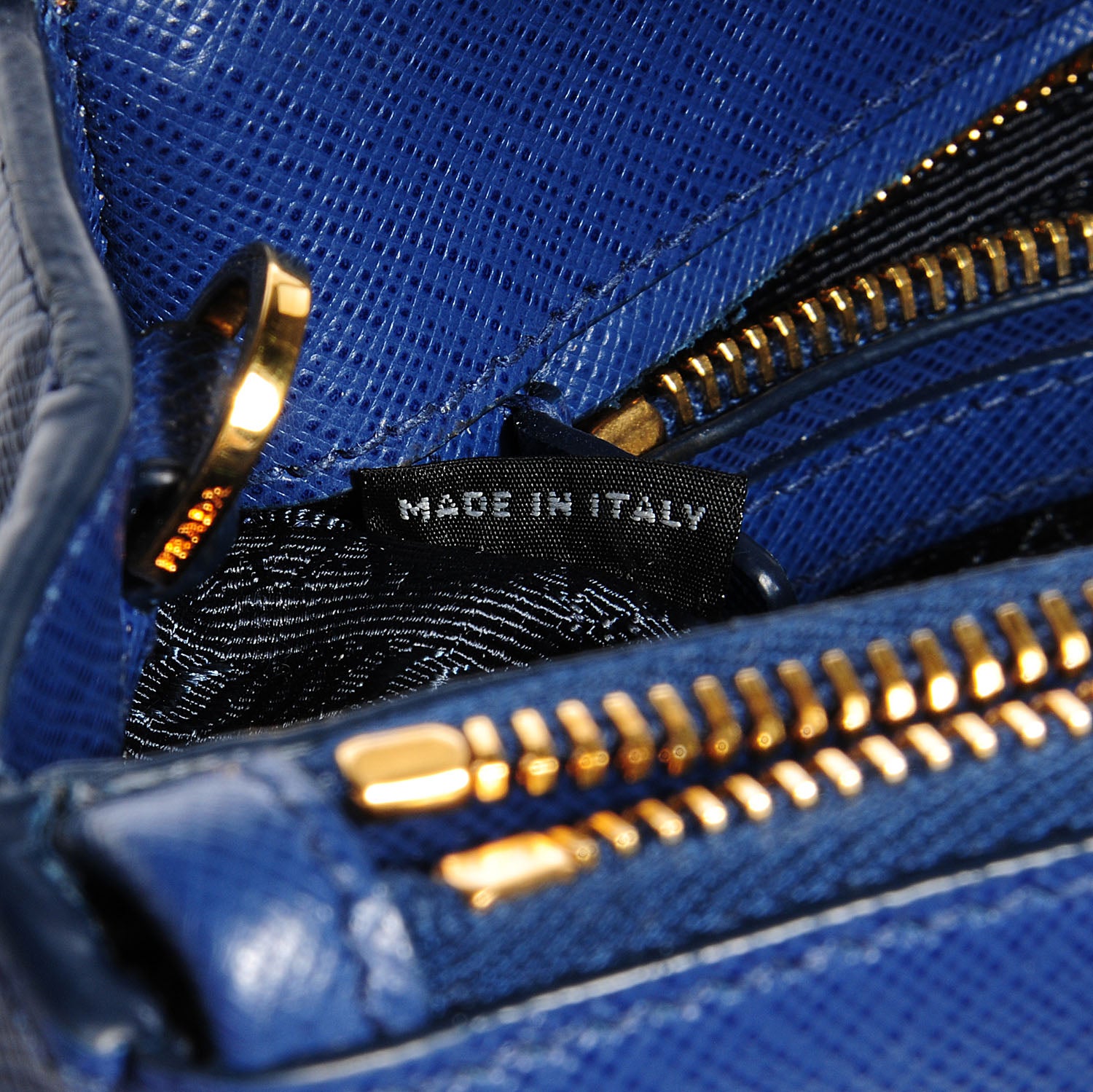 Prada Saffiano Lux Mini Double Zip Tote Bleuette 10 of 13